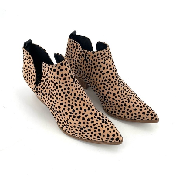 LULUS Marca Vegan Tan and Black Cheetah Print Cutout Slip On Ankle Booties - Picture 4 of 7